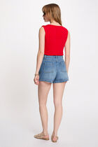 Draped cowl neck t-shirt red women