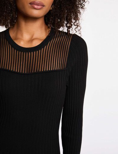 Long fitted knit dress black women