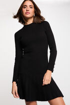 Short dress with round neck black women