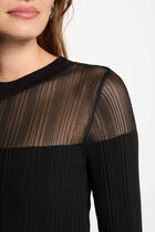 Long-sleeved ribbed jumper black women