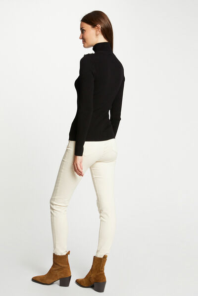 Long-sleeved jumper with opening black ladies'
