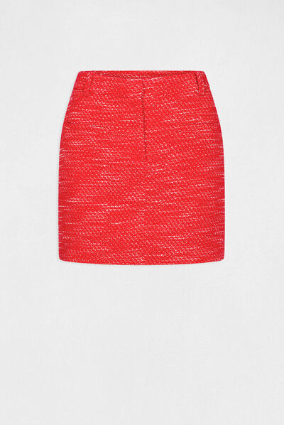 Straight mini skirt red ladies'