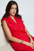 Fitted sleeveless jacket red women