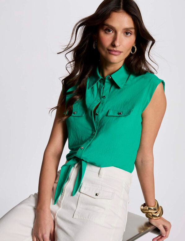 blouse sans manches vert emeraude femme Blouse sans manches vert émeraude femme