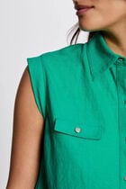 Blouse sans manches vert émeraude femme