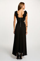 robe longue droite fluide noir femme Robe longue droite fluide noir femme