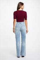 Jumper with short sleeves bordeaux women