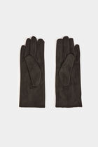 Suede gloves with buttons black women