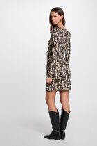 Printed fitted mini dress multicolor women