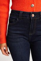 High-waisted slim jeans raw denim women