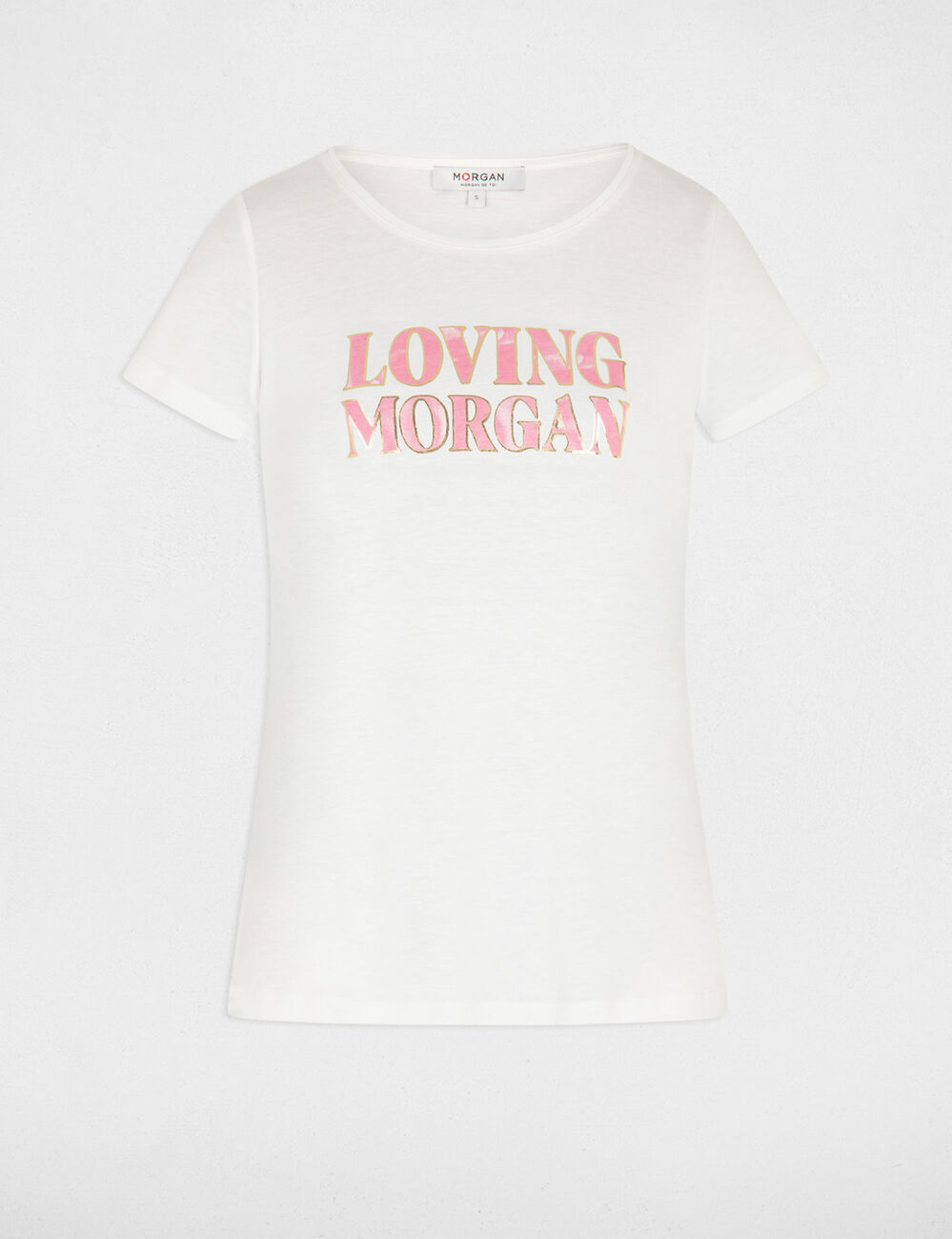 T-shirt with message ecru women