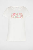T-shirt with message ecru women