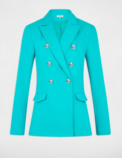 Buttoned waisted jacket turquoise ladies'