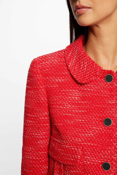 Straight buttoned jacket red ladies'