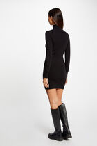 Fitted jumper dress with turtleneck black women