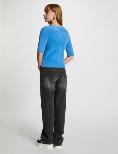 Short-sleeved jumper blue women