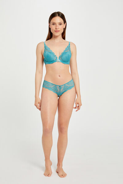 Lace shorties blue ladies'