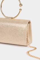 Sac pochette paillettes jaune or femme