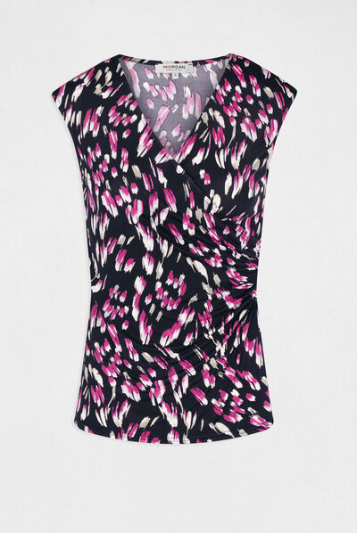 Short-sleeved t-shirt abstract print multico ladies'