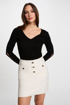Mini tweed skirt ivory women