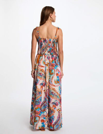 Printed maxi straight dress multicolor women