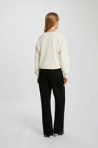 Lightweight knit sweater white women