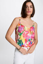 Satin cowl neck top multicolor women