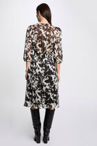 Robe trapèze imprimée multicolore femme