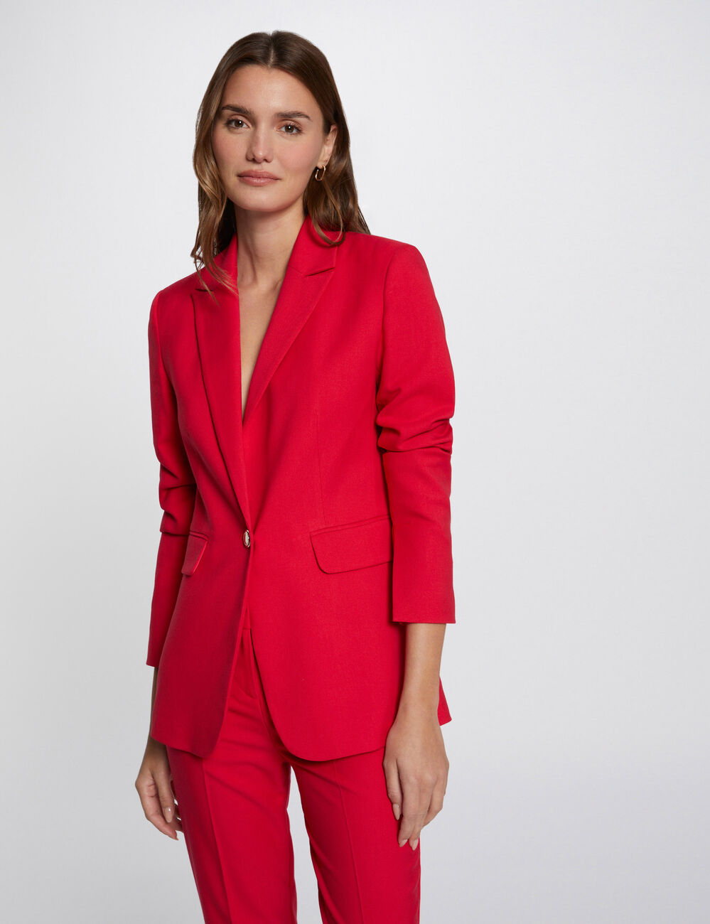 Buttoned blazer medium red women