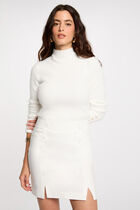 Mini skirt with buttons ivory women