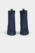 Bottines à talons en jean denim brut femme