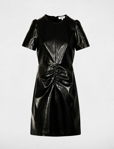 robe courte similicuir noir femme black women