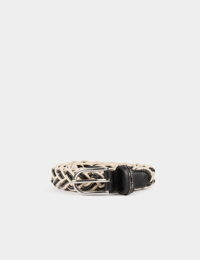 Braided belt with rhinestones black women