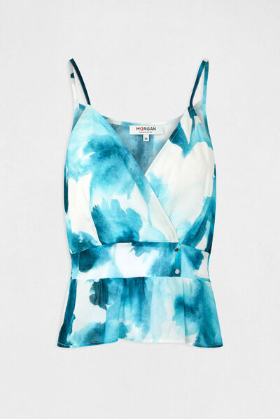 Blouse thin straps with abstract print multico ladies'