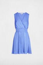 Mini loose straight dress lavender blue women