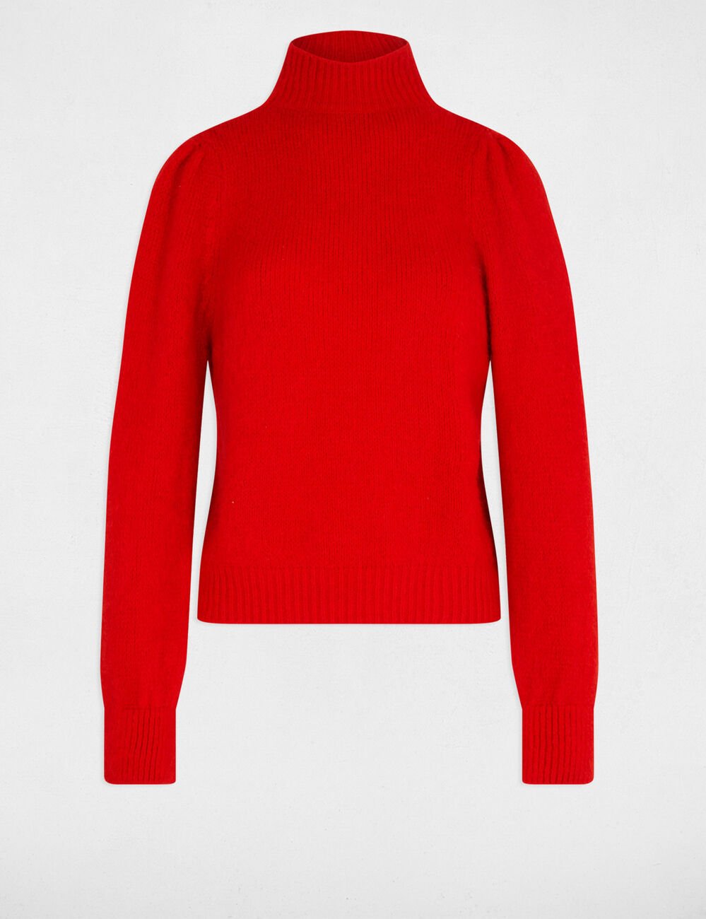 Jumper high collar red women