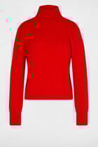 Jumper high collar red women