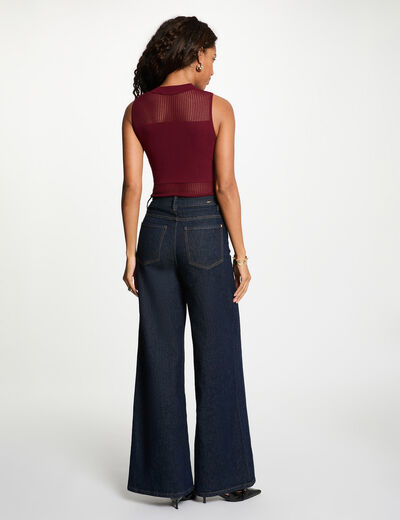Sleeveless knitted top bordeaux women