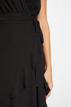 Wrap midi dress black women