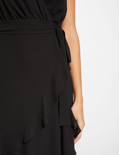 Wrap midi dress black women
