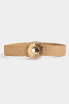 Wide belt beige women