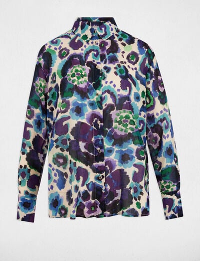 Printed straight shirt multicolor women