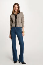 Long-sleeved printed cardigan sand women