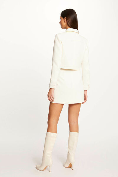 High-waisted A-line skirt ecru ladies'