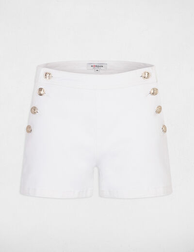 Fitted shorts with buttons ecru ladies'