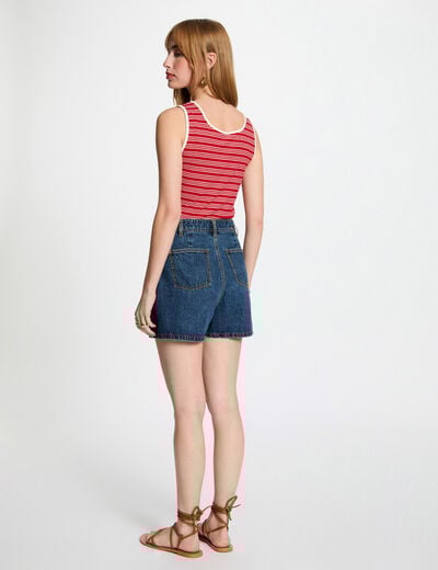 Striped sleeveless vest top white women