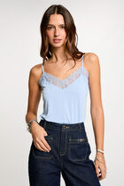 Vest top in lace sky blue women