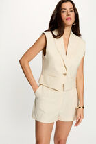 High-waisted shorts cream women
