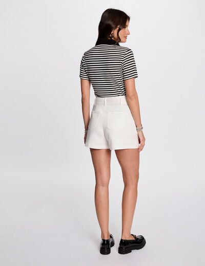 Striped short-sleeved t-shirt white women