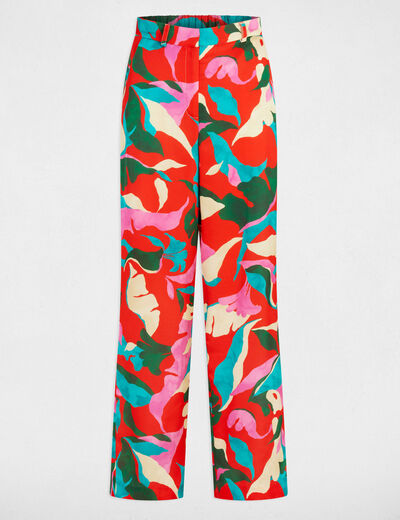 Printed straight trousers multicolor women